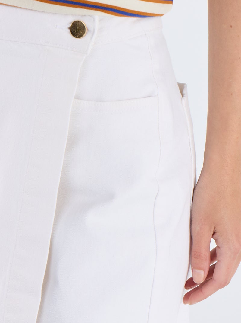 Falda pantalón vaquera Blanco - Kiabi