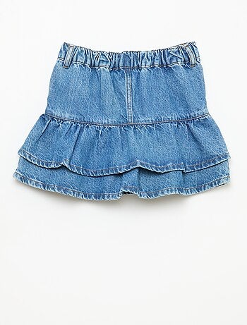 Falda pantalón vaquera con volantes