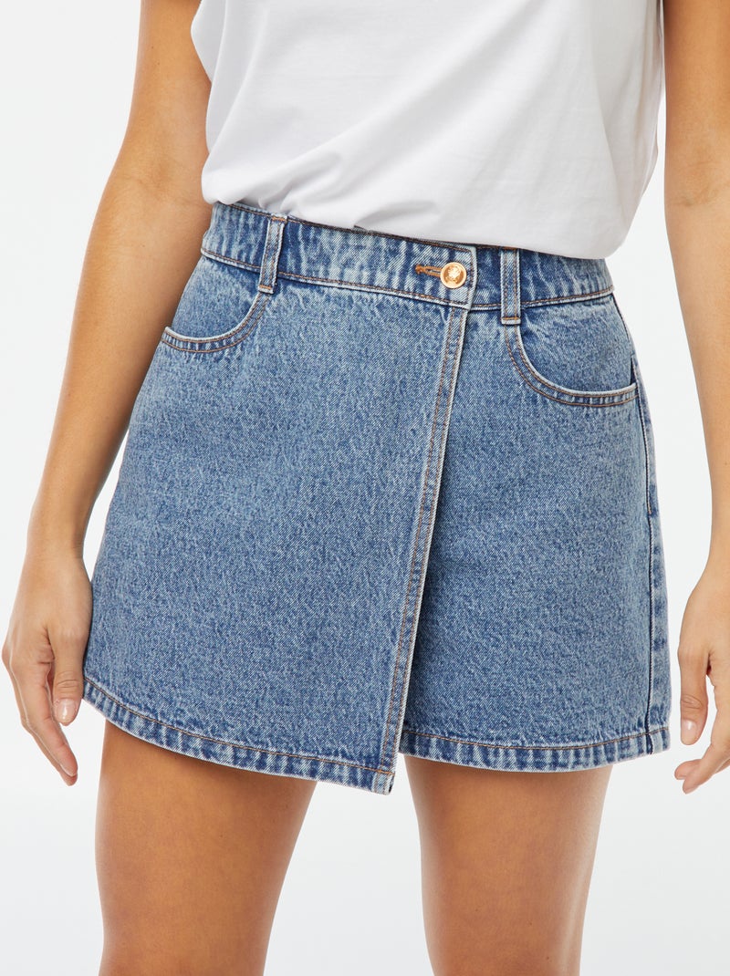 Falda pantalón vaquera corta Azul - Kiabi