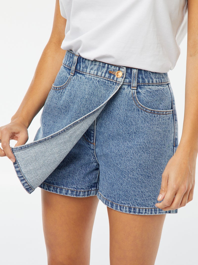 Falda pantalón vaquera corta Azul - Kiabi