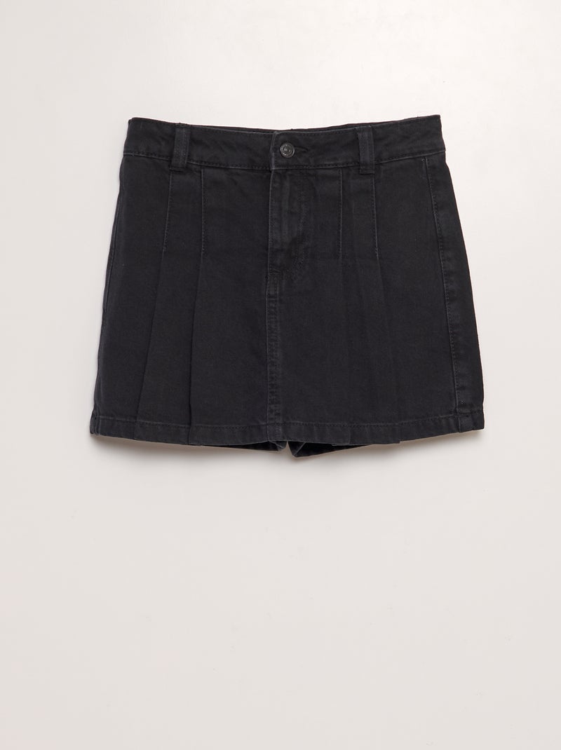 Falda pantalón vaquera mini Negro - Kiabi
