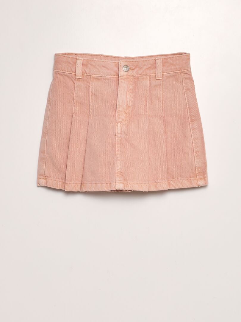 Falda pantalón vaquera mini ROSA - Kiabi