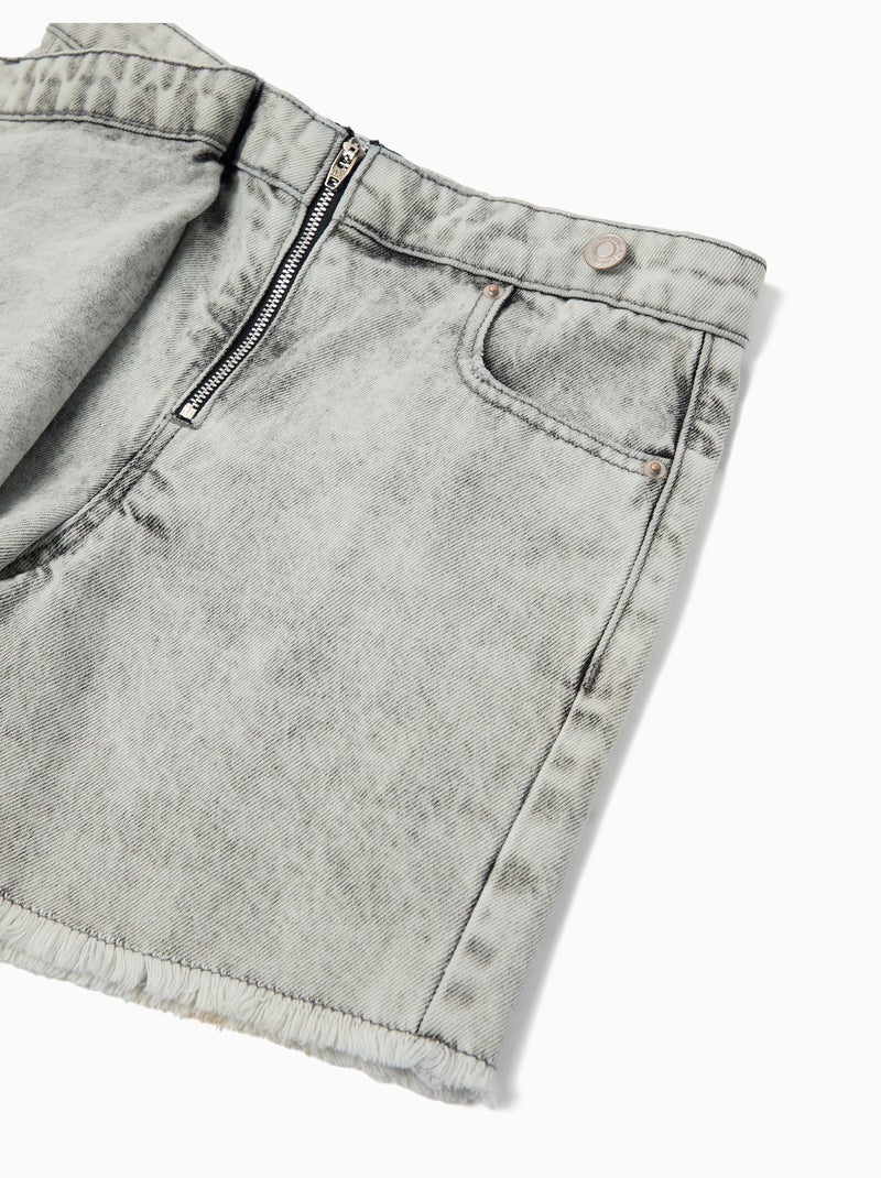 Falda pantalón vaquera, MO Fashion Gris - Kiabi