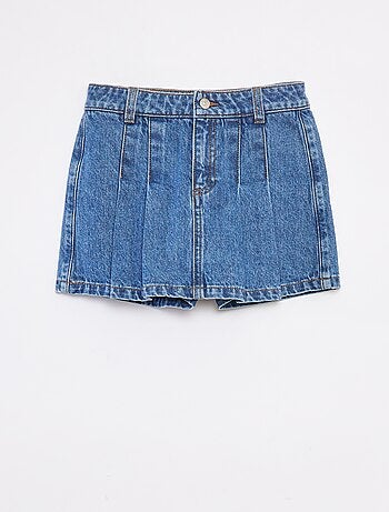 Falda pantalón vaquera plisada