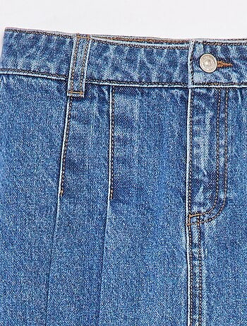 Falda pantalón vaquera plisada