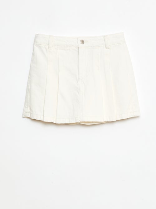 Falda pantalón vaquera plisada - Kiabi