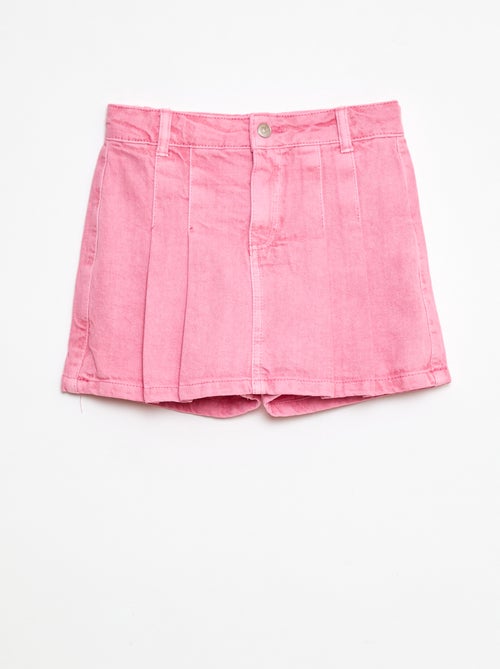 Falda pantalón vaquera plisada - Kiabi