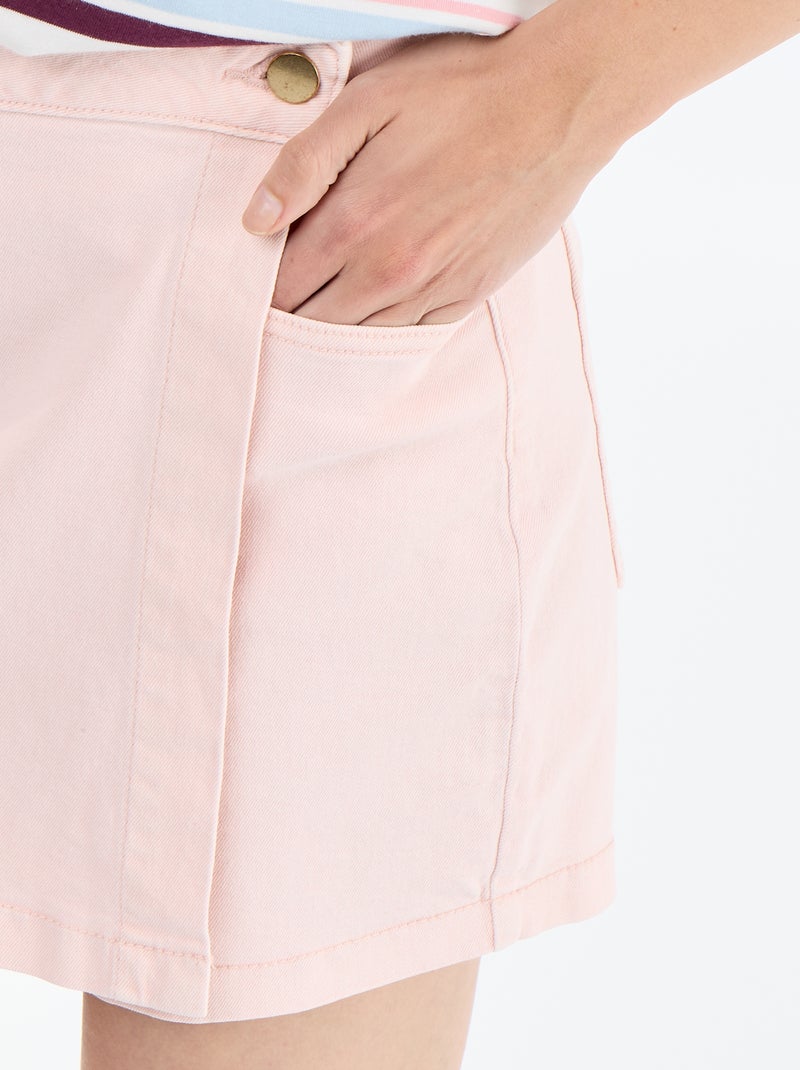 Falda pantalón vaquera Rosa - Kiabi