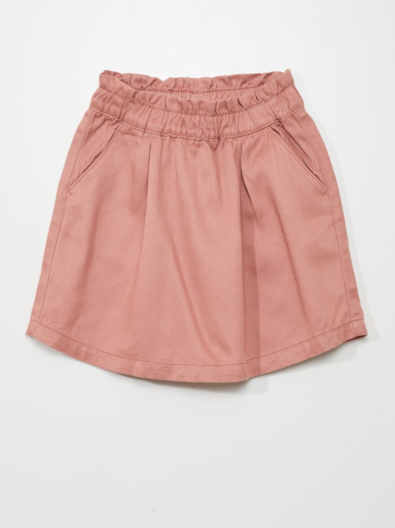 Falda paperbag con bolsillos ROSA - Kiabi