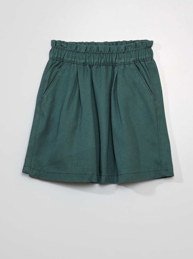 Falda paperbag con bolsillos VERDE - Kiabi