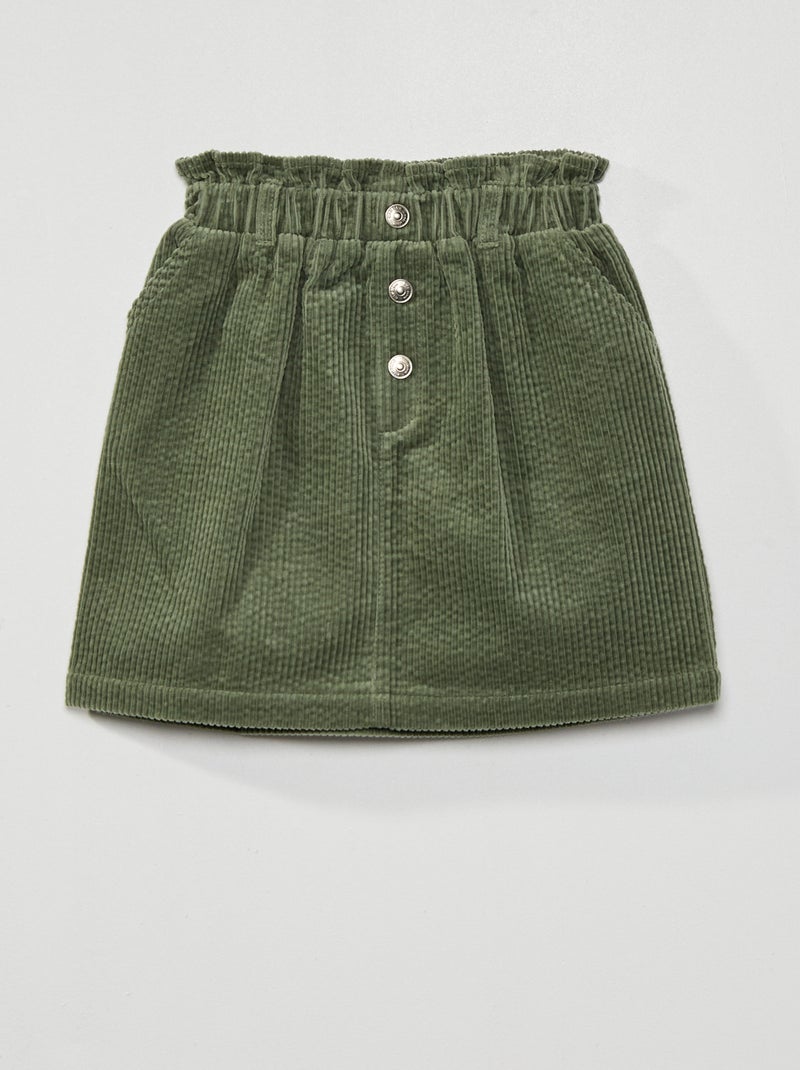 Falda paperbag de terciopelo VERDE - Kiabi