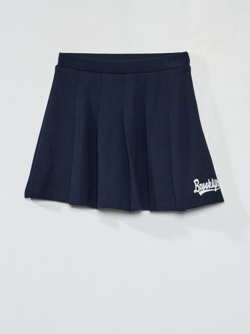 Falda plisada con motivo Príncipe de Gales AZUL - Kiabi