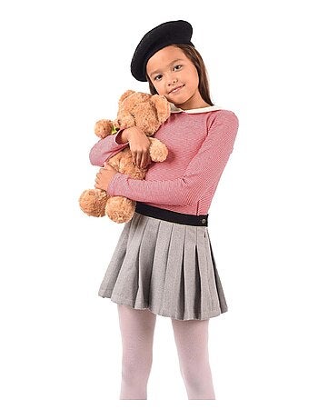 Falda plisada de invierno Niña | Lana Gris Ratón | LONDON