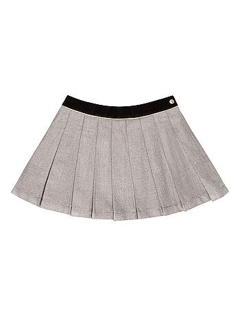 Falda plisada de invierno Niña | Lana Gris Ratón | LONDON
