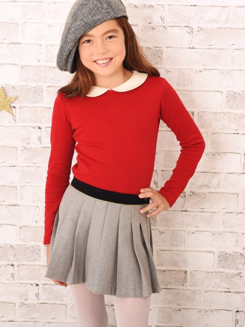 Falda plisada de invierno Niña | Lana Gris Ratón | LONDON - Kiabi