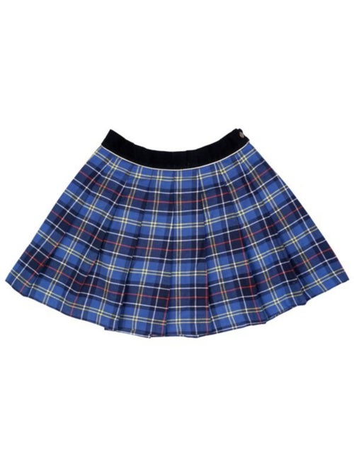 Falda Plisada de Invierno para Niña | Cuadros Tartan Azul Real | LONDON - Kiabi