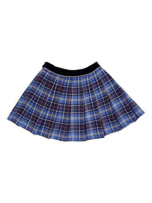 Falda Plisada de Invierno para Niña | Cuadros Tartan Azul Real | LONDON - Kiabi