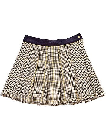 Falda Plisada de Invierno para Niña | Cuadros Tartan Marrón | LONDON