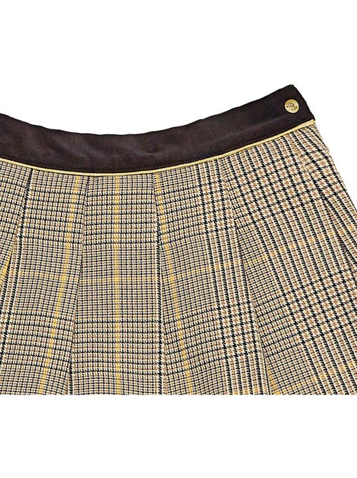 Falda Plisada de Invierno para Niña | Cuadros Tartan Marrón | LONDON - Kiabi