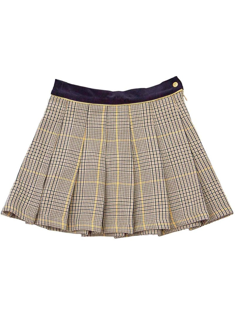 Falda Plisada de Invierno para Niña | Cuadros Tartan Marrón | LONDON Marrón - Kiabi