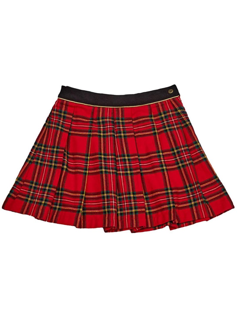 Falda Plisada de Invierno para Niña | Cuadros Tartan Rojo | LONDON Rojo - Kiabi