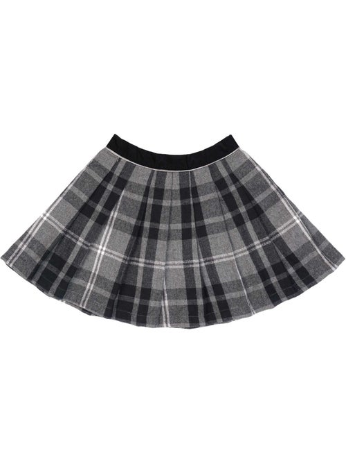 Falda Plisada de Invierno para Niña | Lana con Cuadros Tartan Gris | LONDON - Kiabi
