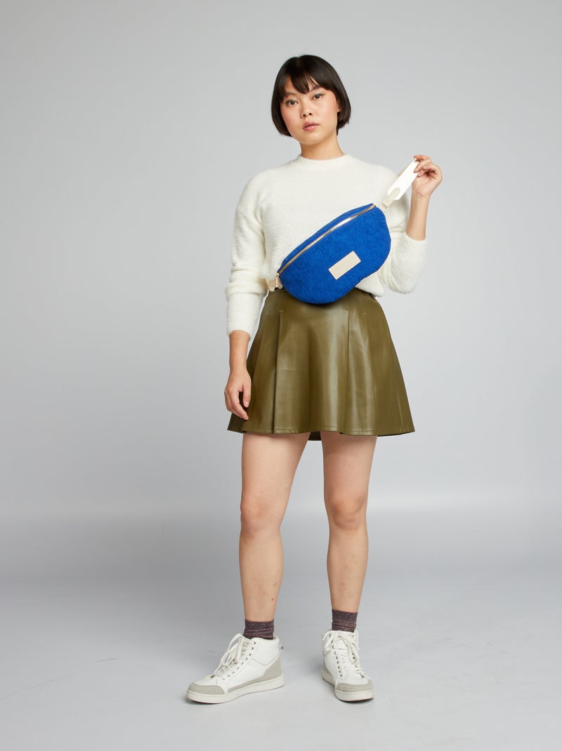 Falda plisada de material sintético KAKI - Kiabi