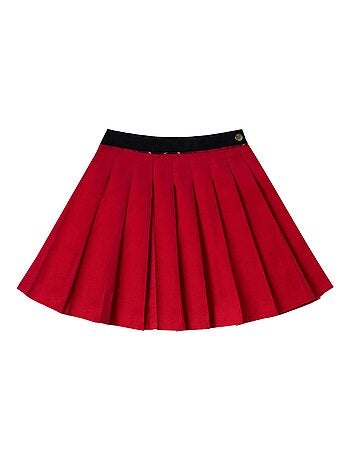 Falda Plisada de Navidad para Niña | Terciopelo Rojo | LONDON