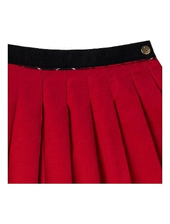 Falda Plisada de Navidad para Niña | Terciopelo Rojo | LONDON