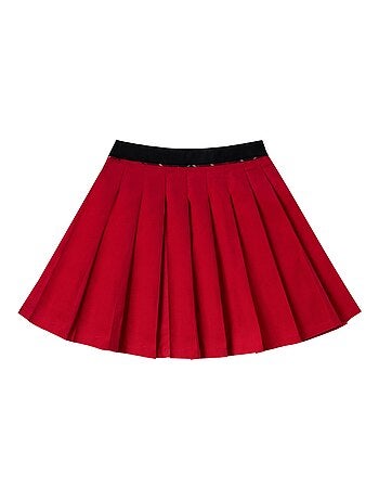 Falda Plisada de Navidad para Niña | Terciopelo Rojo | LONDON