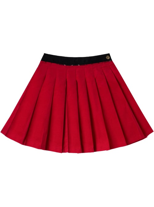 Falda Plisada de Navidad para Niña | Terciopelo Rojo | LONDON - Kiabi