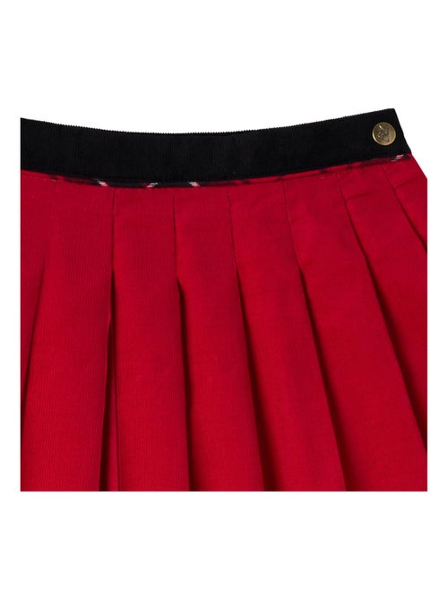 Falda Plisada de Navidad para Niña | Terciopelo Rojo | LONDON - Kiabi