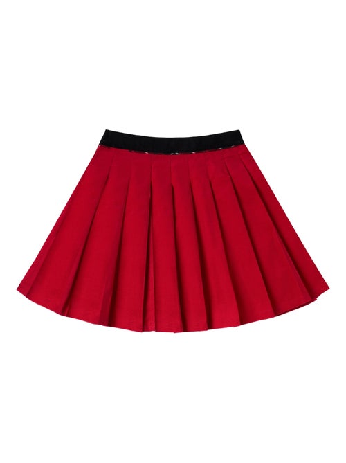 Falda Plisada de Navidad para Niña | Terciopelo Rojo | LONDON - Kiabi