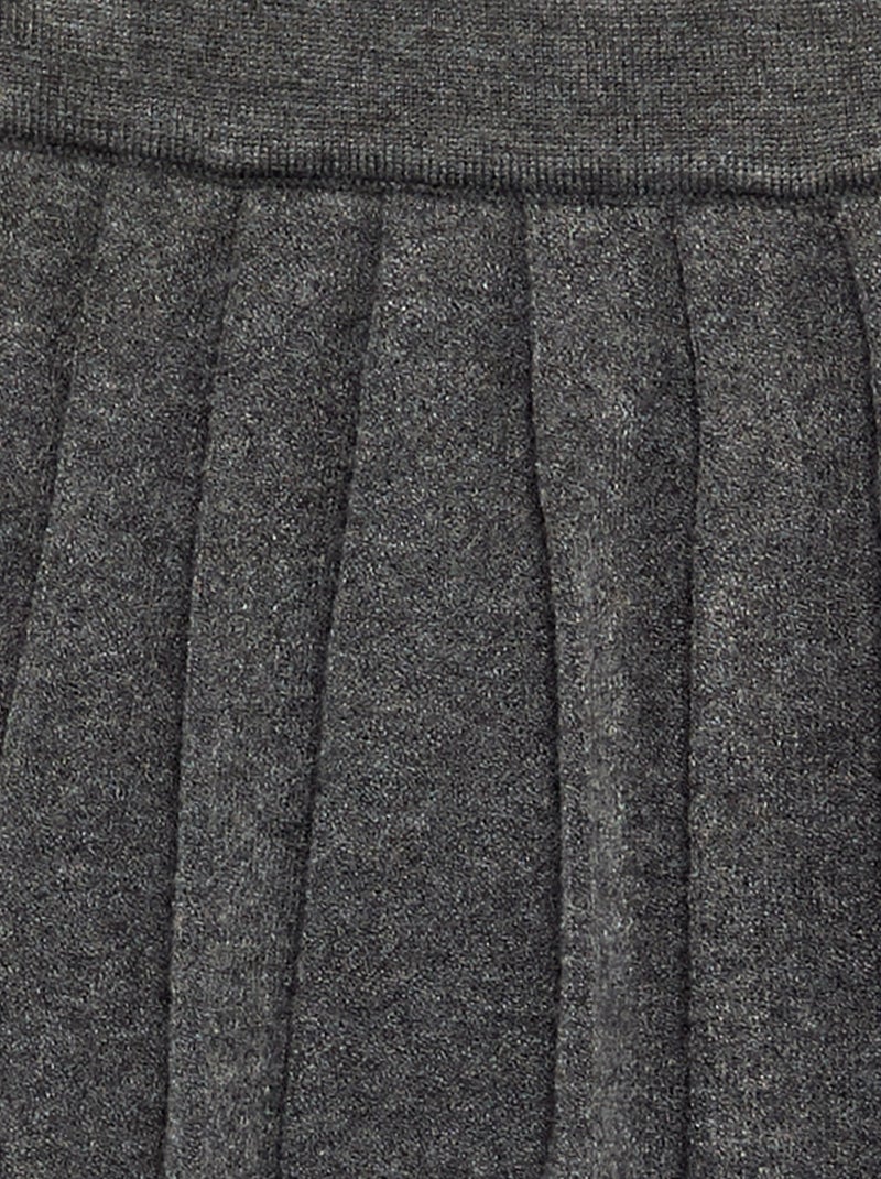 Falda plisada de punto compacto Gris - Kiabi