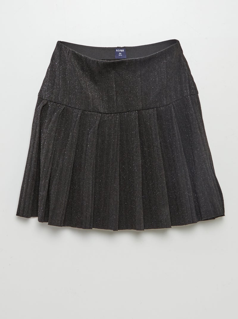 Falda plisada de punto negro - Kiabi