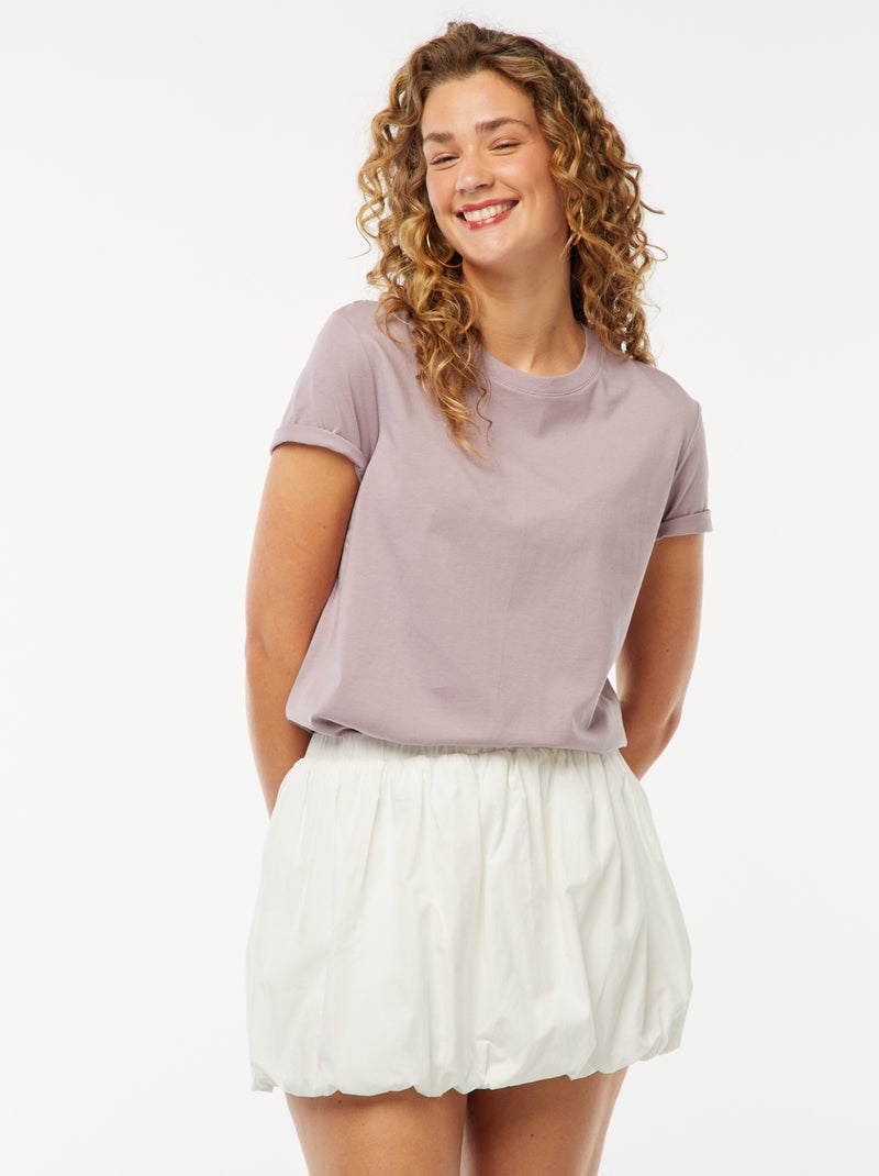 Falda plisada forma globo blanco - Kiabi