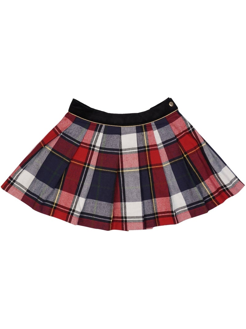 Falda Plisada para Niña | Cuadros Tartan Rojo y Azul Marino | LONDON Azul Rojo Blanco - Kiabi