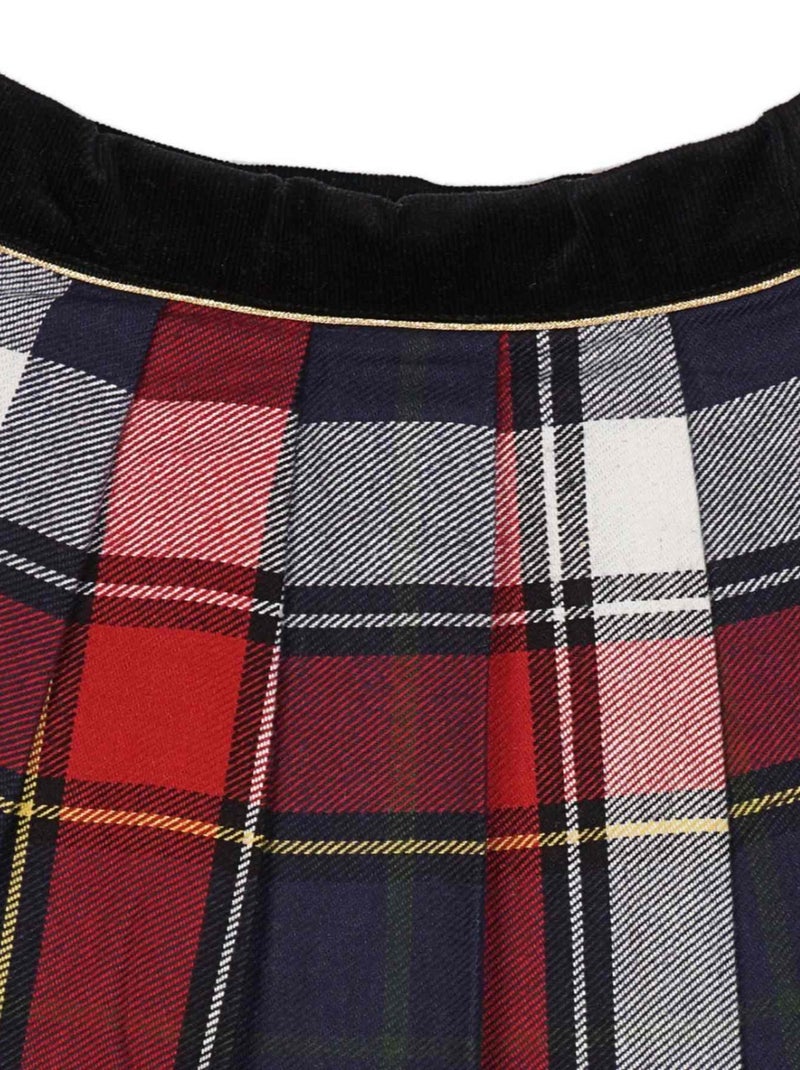 Falda Plisada para Niña | Cuadros Tartan Rojo y Azul Marino | LONDON Azul Rojo Blanco - Kiabi