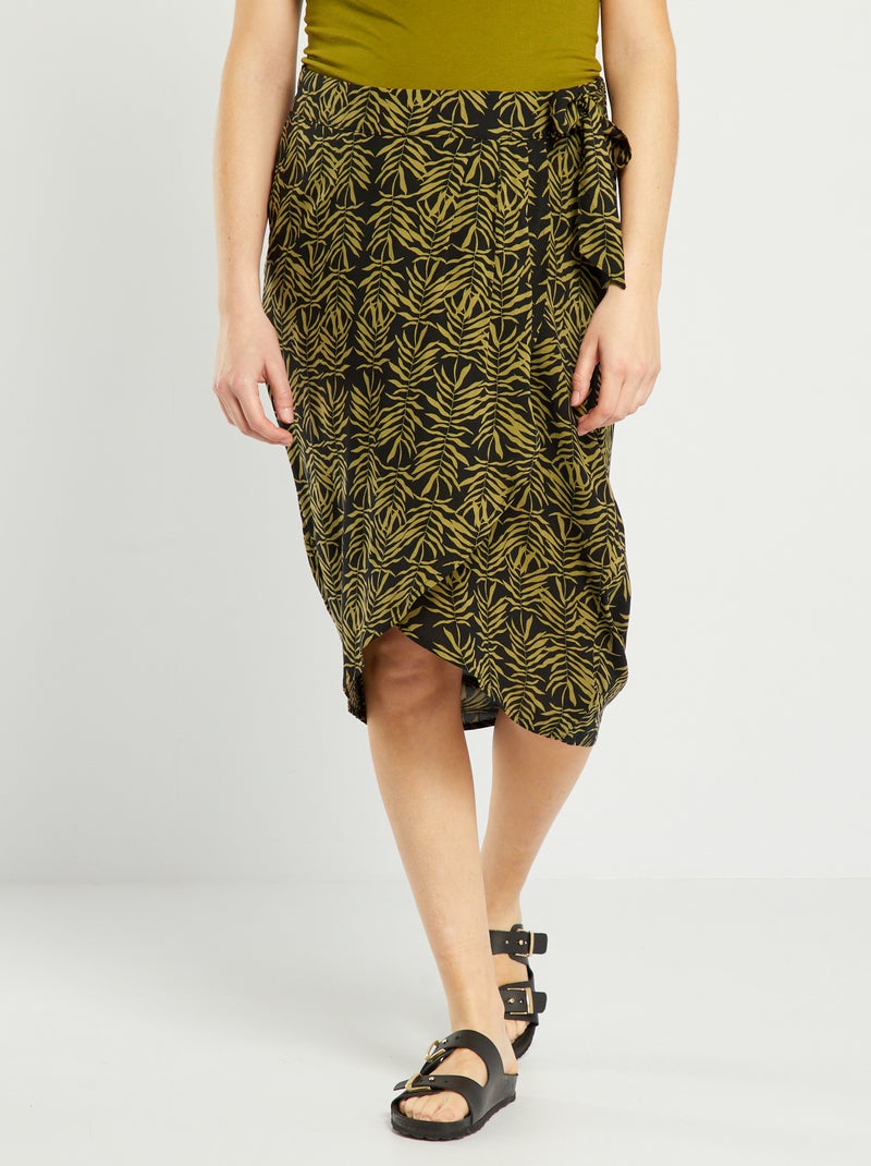 Falda premamá cruzada y estampada NEGRO - Kiabi