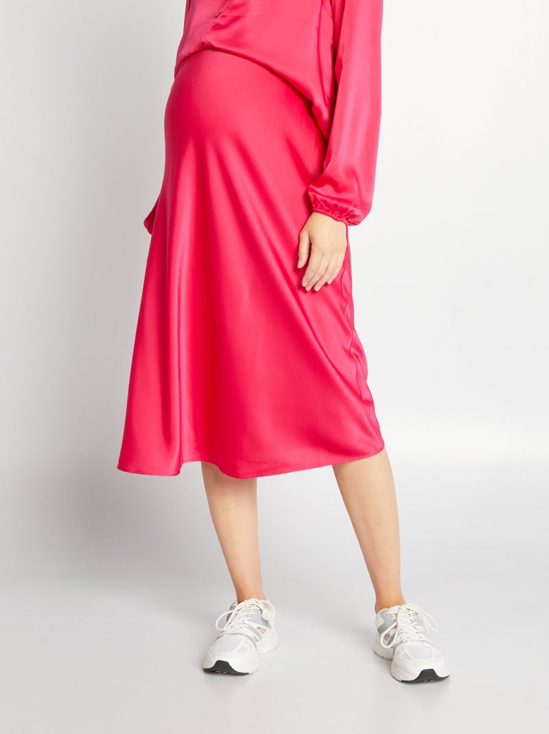 Falda premamá larga y satinada ROSA - Kiabi