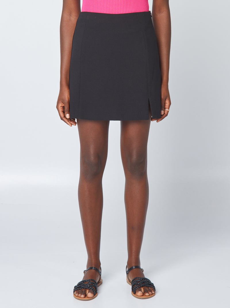 Falda recta corta negro - Kiabi