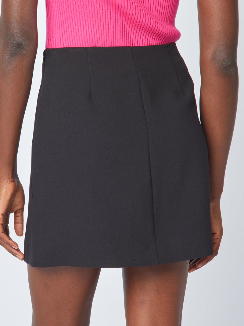 Falda recta corta negro - Kiabi