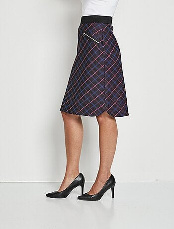 Falda recta de punto liso o jacquard