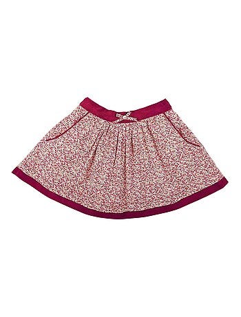 Falda roja oscura de invierno para niña | Terciopelo burdeos | LILOU