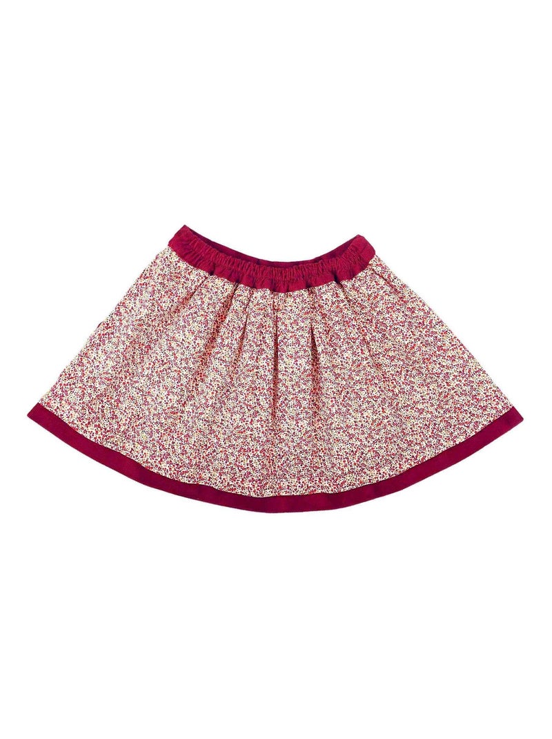 Falda roja oscura de invierno para niña | Terciopelo burdeos | LILOU Rojo burdeos - Kiabi