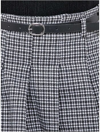 Falda-short plisada de cuadros XOMELLE