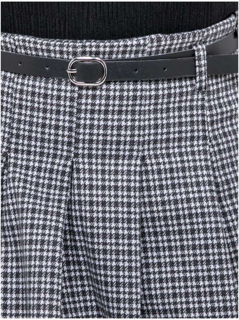 Falda-short plisada de cuadros XOMELLE Gris - Kiabi