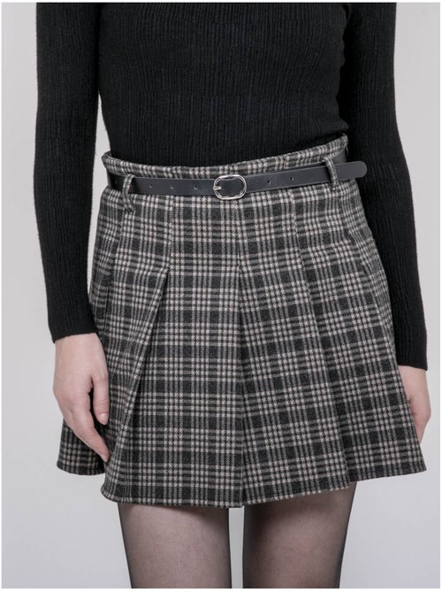 Falda-short plisada de cuadros XOMELLE - Kiabi Falda-short plisada de cuadros XOMELLE - Kiabi