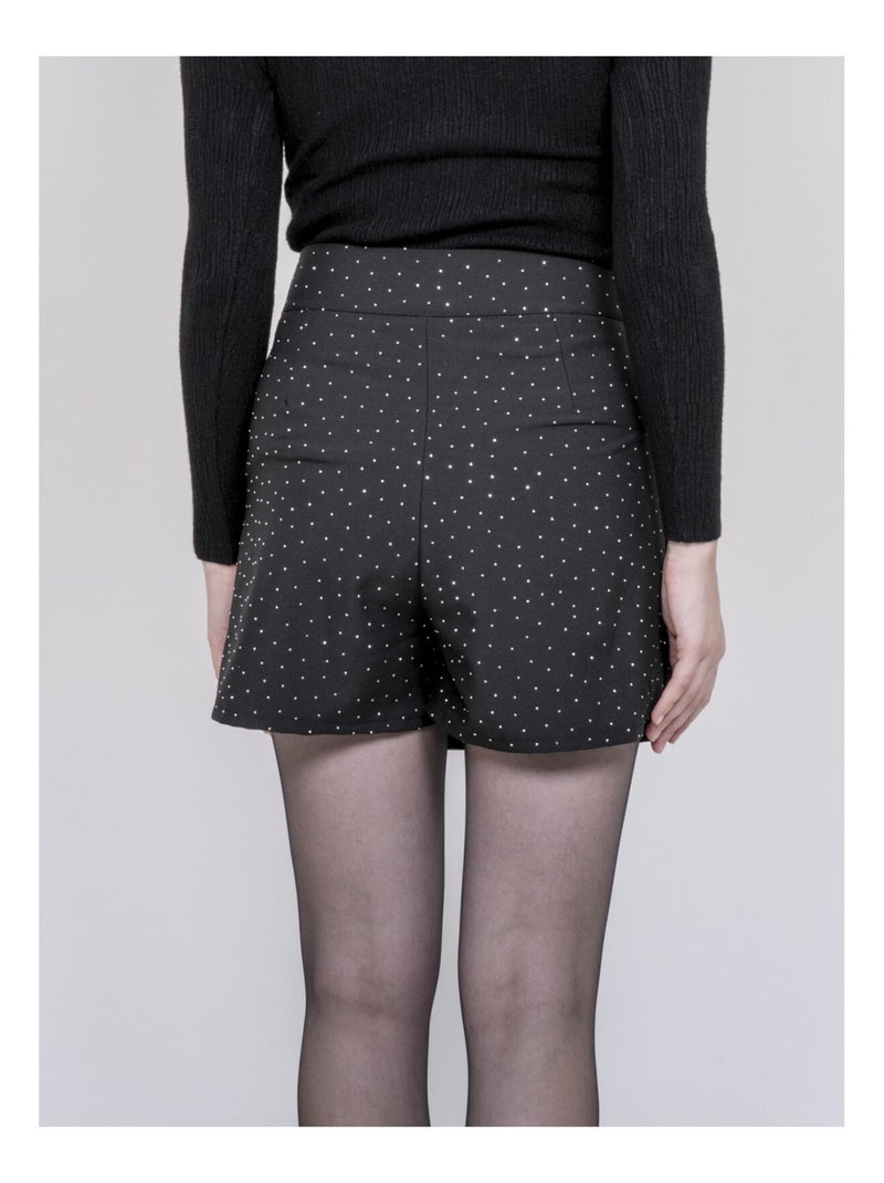 Falda-shorts con strass XILENA Negro - Kiabi