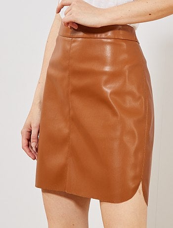 Falda sintética con corte - Kiabi